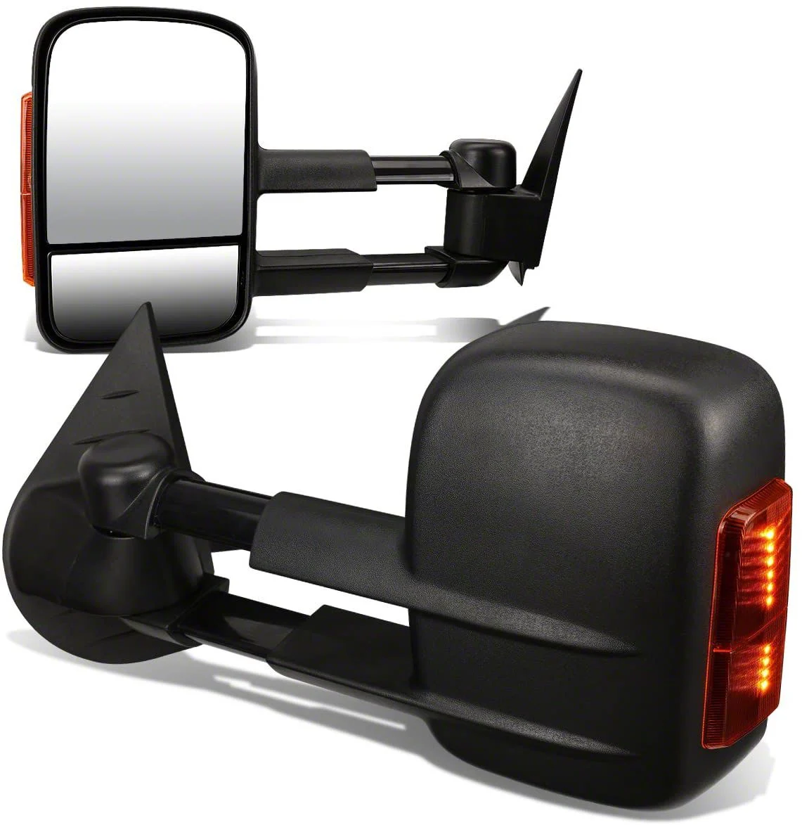 Towing Mirror; Manual; Amber Signal; Black (07-13 Silverado 1500)