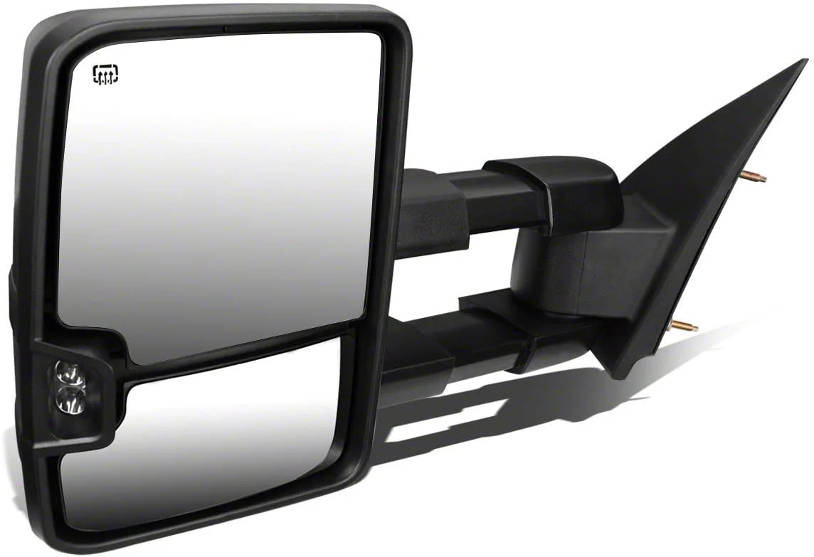 Towing Mirror; Powered; Heated; Smoked Amber LED Signal; Black; Left (03-06 Silverado 1500)