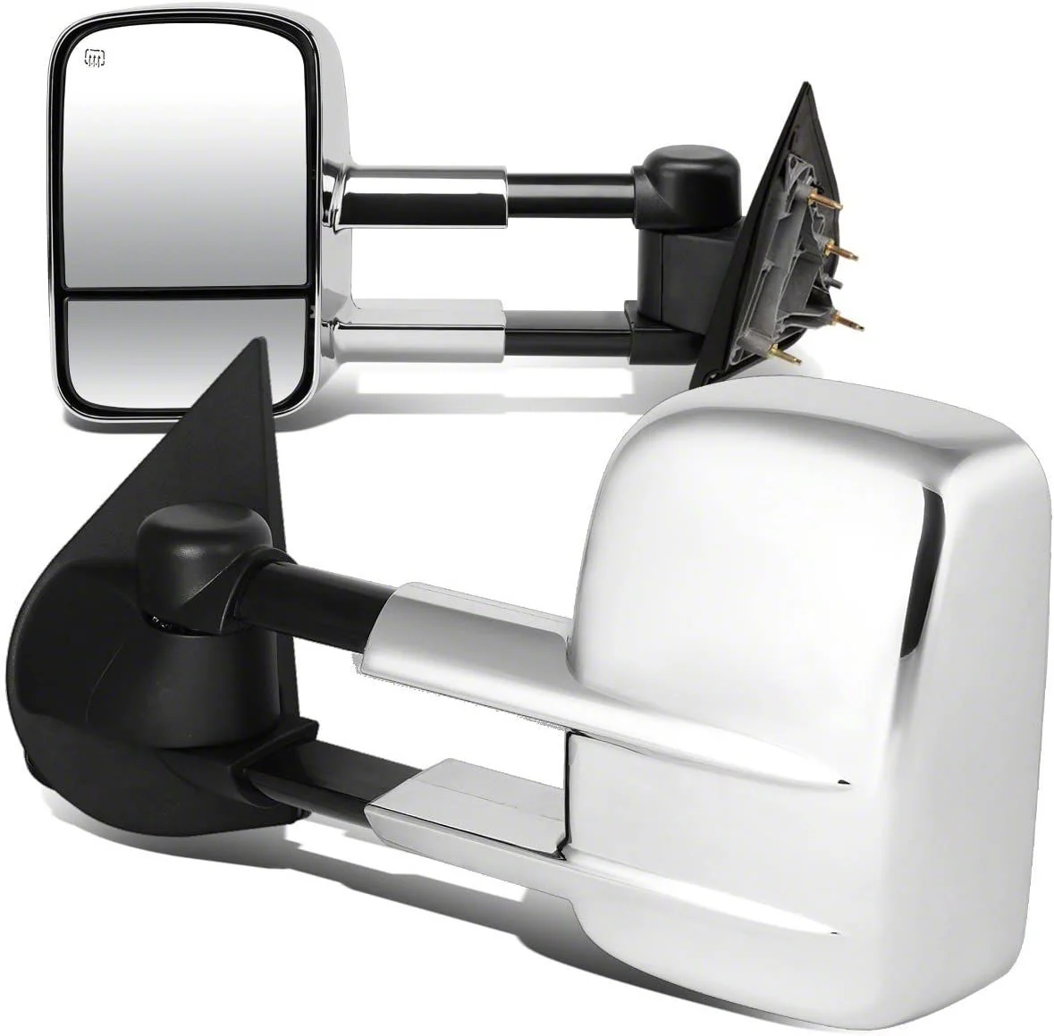 Towing Mirror; Powered; Heated; Chrome; Pair (14-17 Silverado 1500)