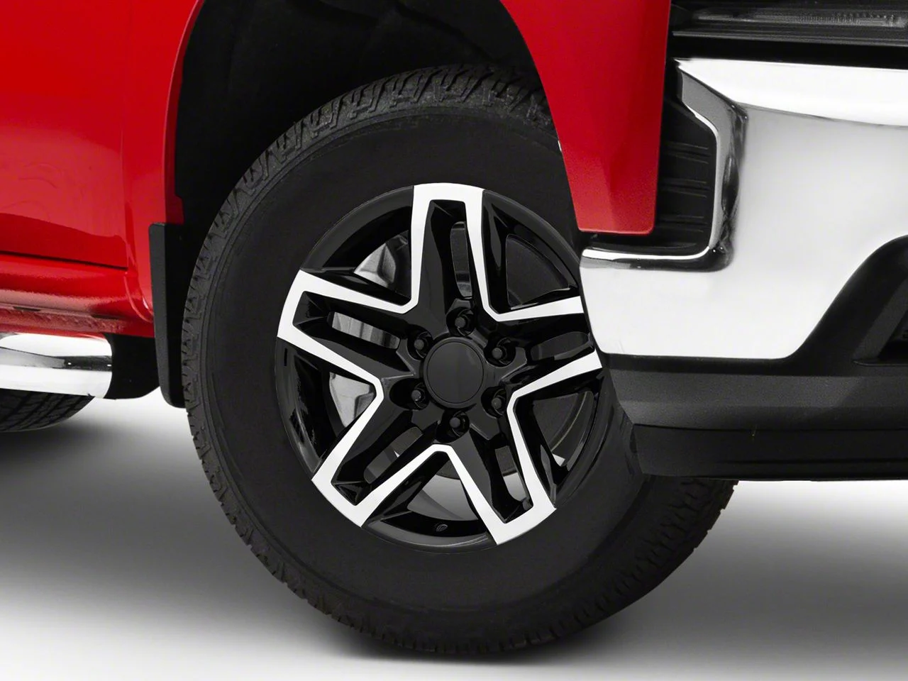 Trail Boss Style Black Machined 6-Lug Wheel; 18x8.5; 26mm Offset (19-26 Silverado 1500)