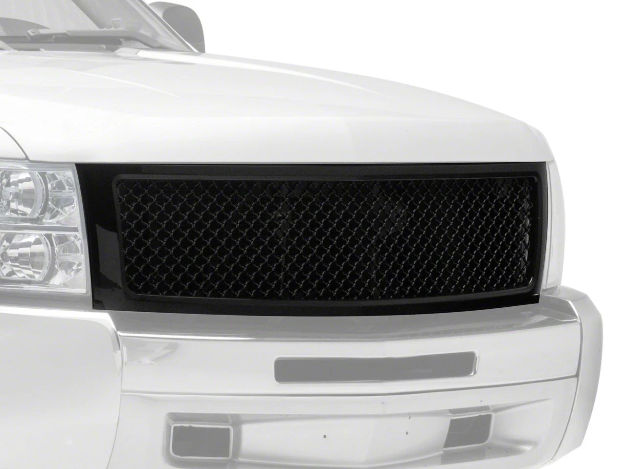 Upper Squared Mesh Grille; Black (07-13 Silverado 1500)