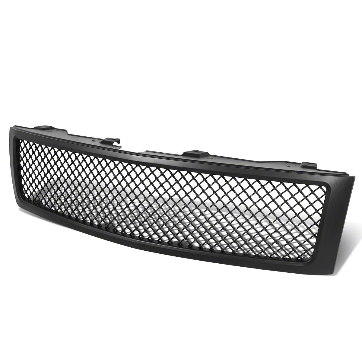 Upper Squared Mesh Grille; Matte Black (07-13 Silverado 1500)
