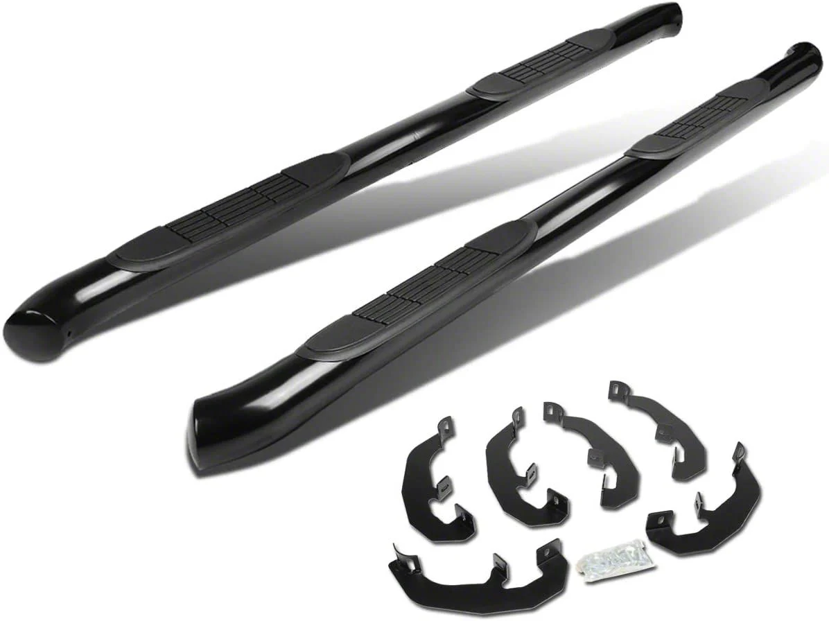 3-Inch Straight Nerf Side Step Bars; Black (20-26 Silverado 2500 HD Double Cab)