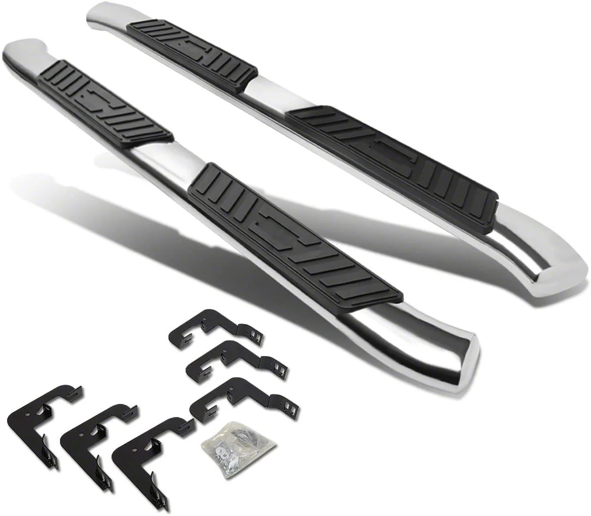 5-Inch Nerf Side Step Bars; Black (07-14 Silverado 2500 HD Extended Cab)