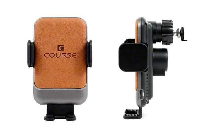 Direct Fit Phone Mount with Charging Auto Closing Cradle Head; Tan (20-26 Silverado 2500 HD)