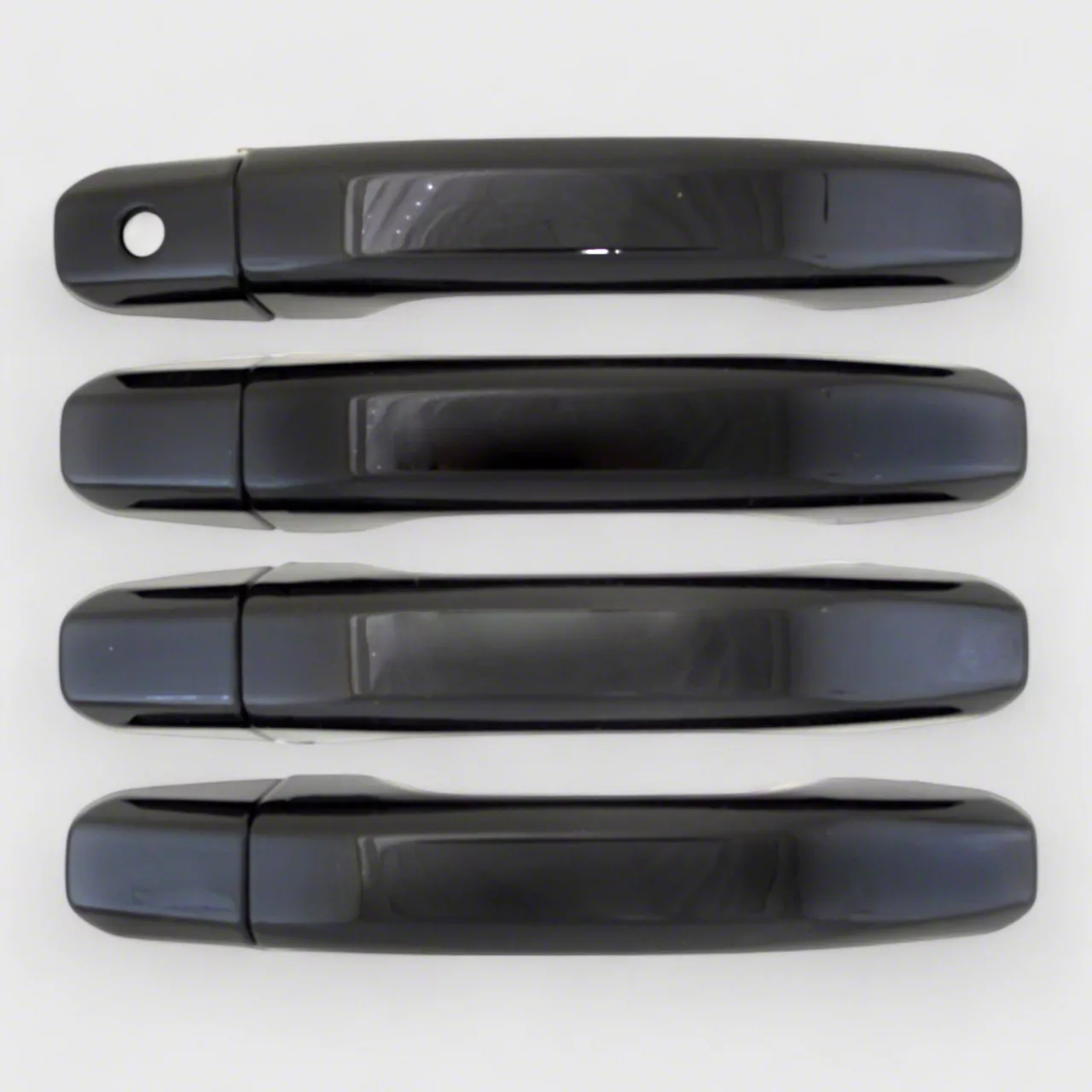 Chrome Delete Door Handle Snap-On Covers; Gloss Black (20-26 Silverado 2500 HD)