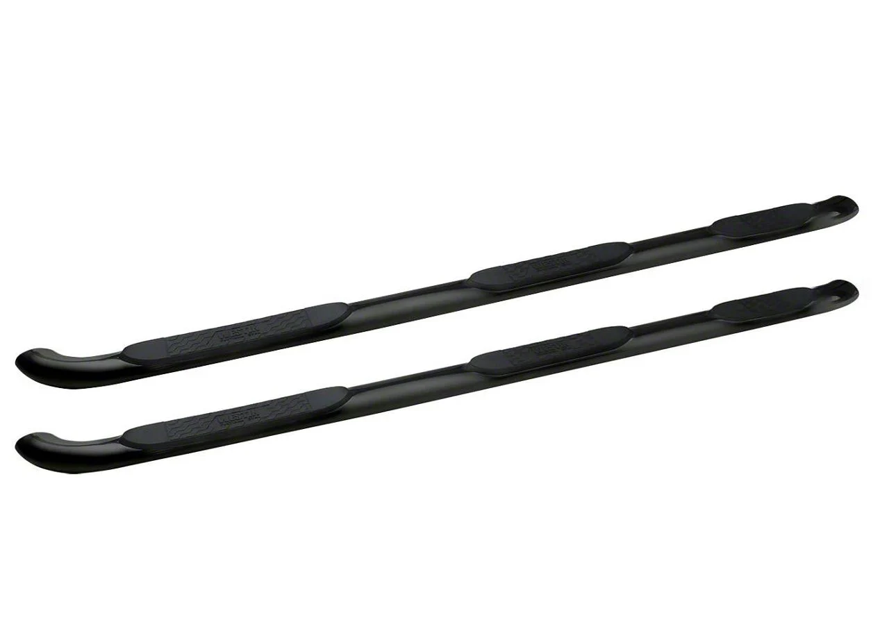 Westin Platinum 4-Inch Wheel-to-Wheel Oval Side Step Bars; Black (15-19 Silverado 2500 HD Double Cab DRW w/ 8-Foot Long Box)