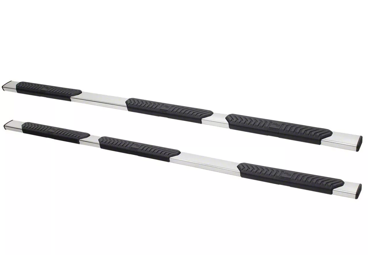 Westin R5 M-Series Wheel-to-Wheel Nerf Side Step Bars; Polished Stainless (07-19 Silverado 2500 HD Extended/Double Cab DRW w/ 8-Foot Long Box)