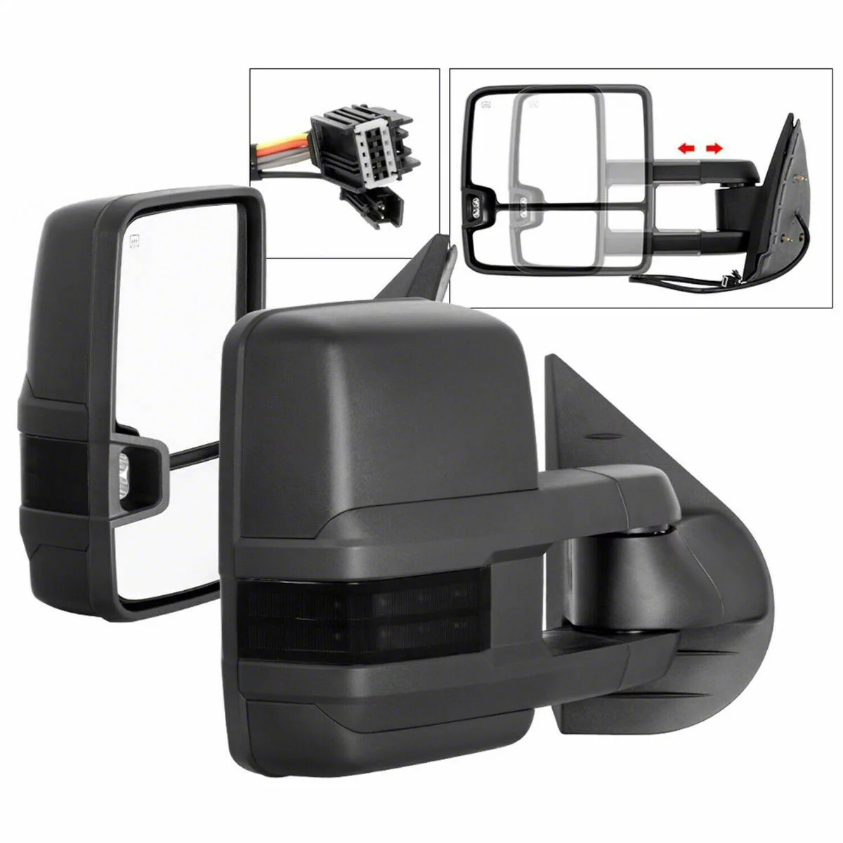 G2 Powered Heated Telescoping Mirrors with Smoked LED Turn Signals (07-14 Silverado 2500 HD)