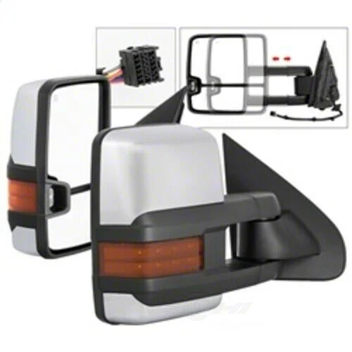 G3 Powered Heated Telescoping Mirrors with Amber LED Turn Signals; Chrome (14-16 Silverado 2500 HD)