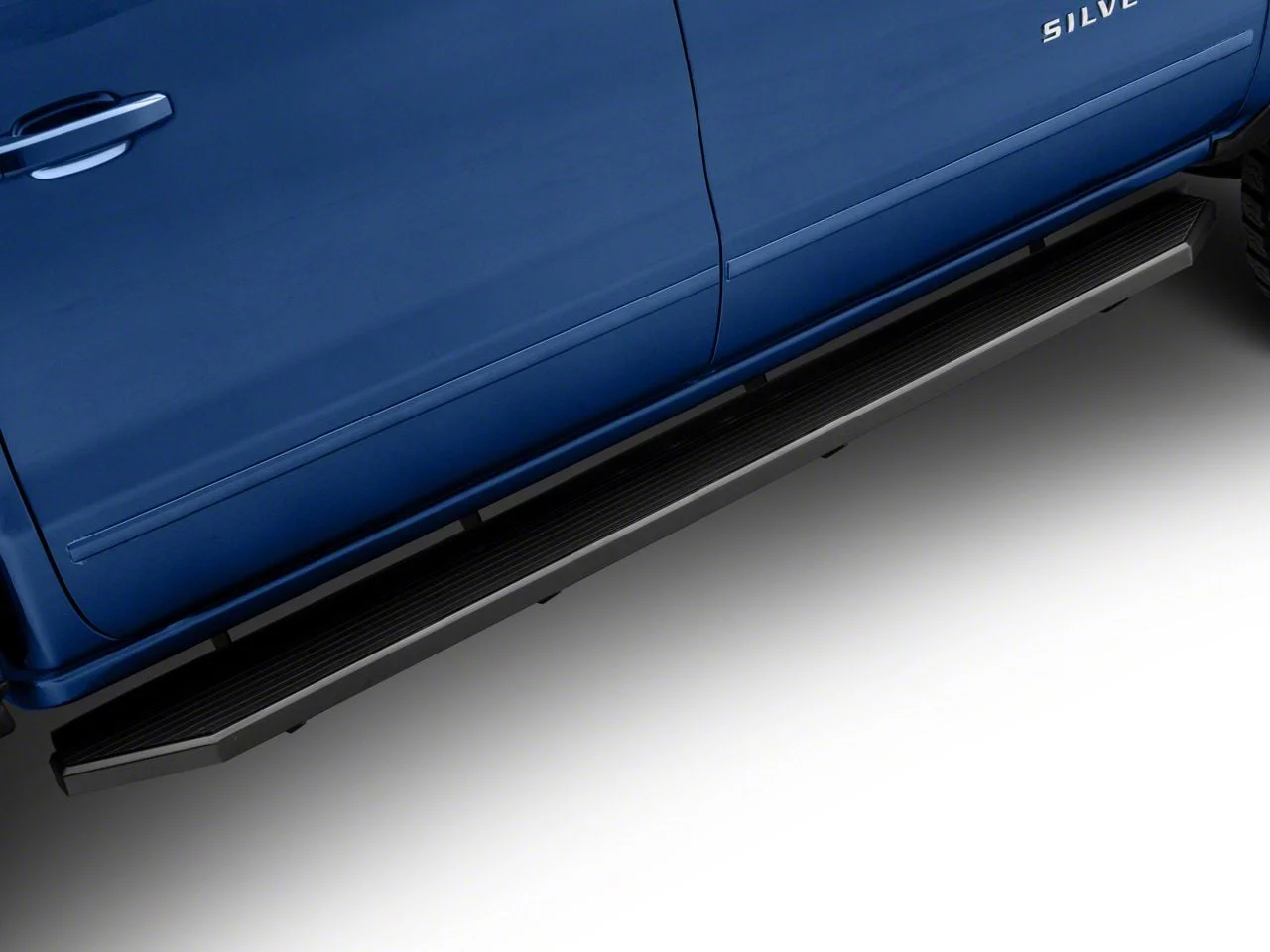 H-Style Running Boards; Black (07-19 Silverado 2500 HD Crew Cab)