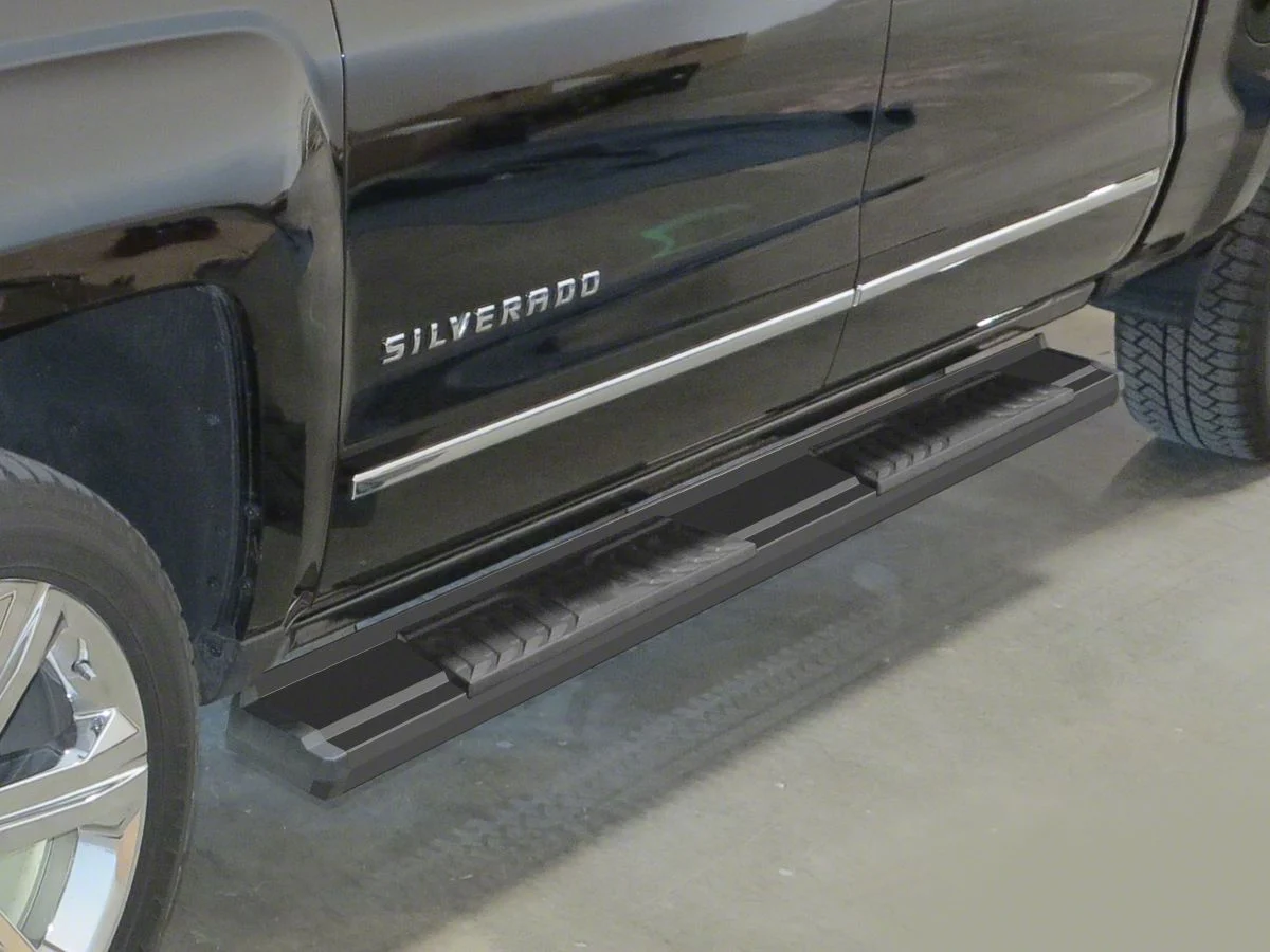 OE Style Running Boards; Black (07-19 Silverado 2500 HD Crew Cab)