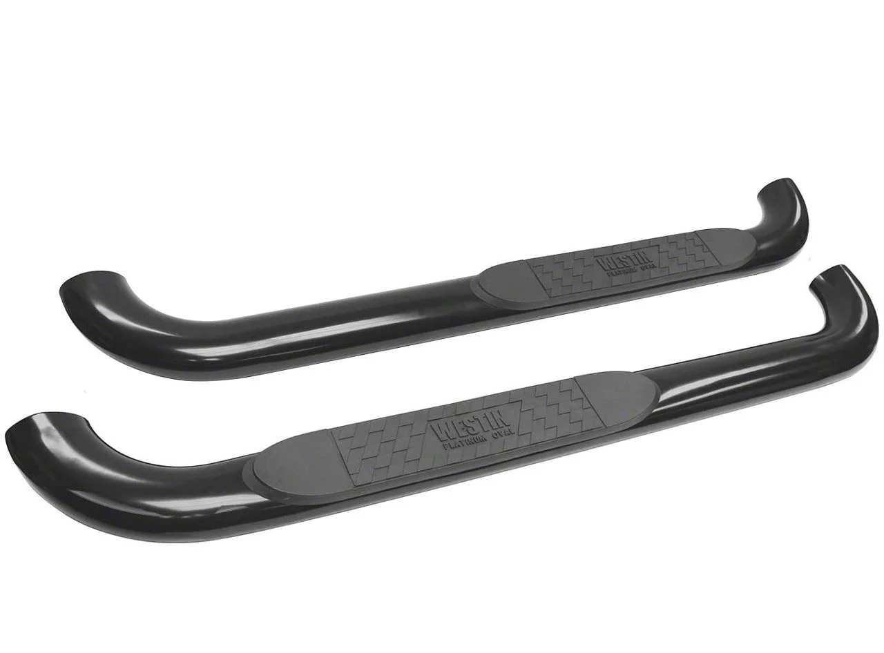 Westin Platinum 4-Inch Oval Side Step Bars; Black (15-19 Silverado 2500 HD Regular Cab)