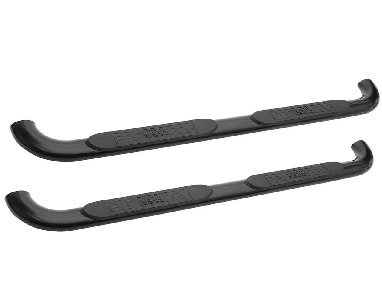 Westin Platinum 4-Inch Oval Side Step Bars; Black (15-19 Silverado 2500 HD Crew Cab)
