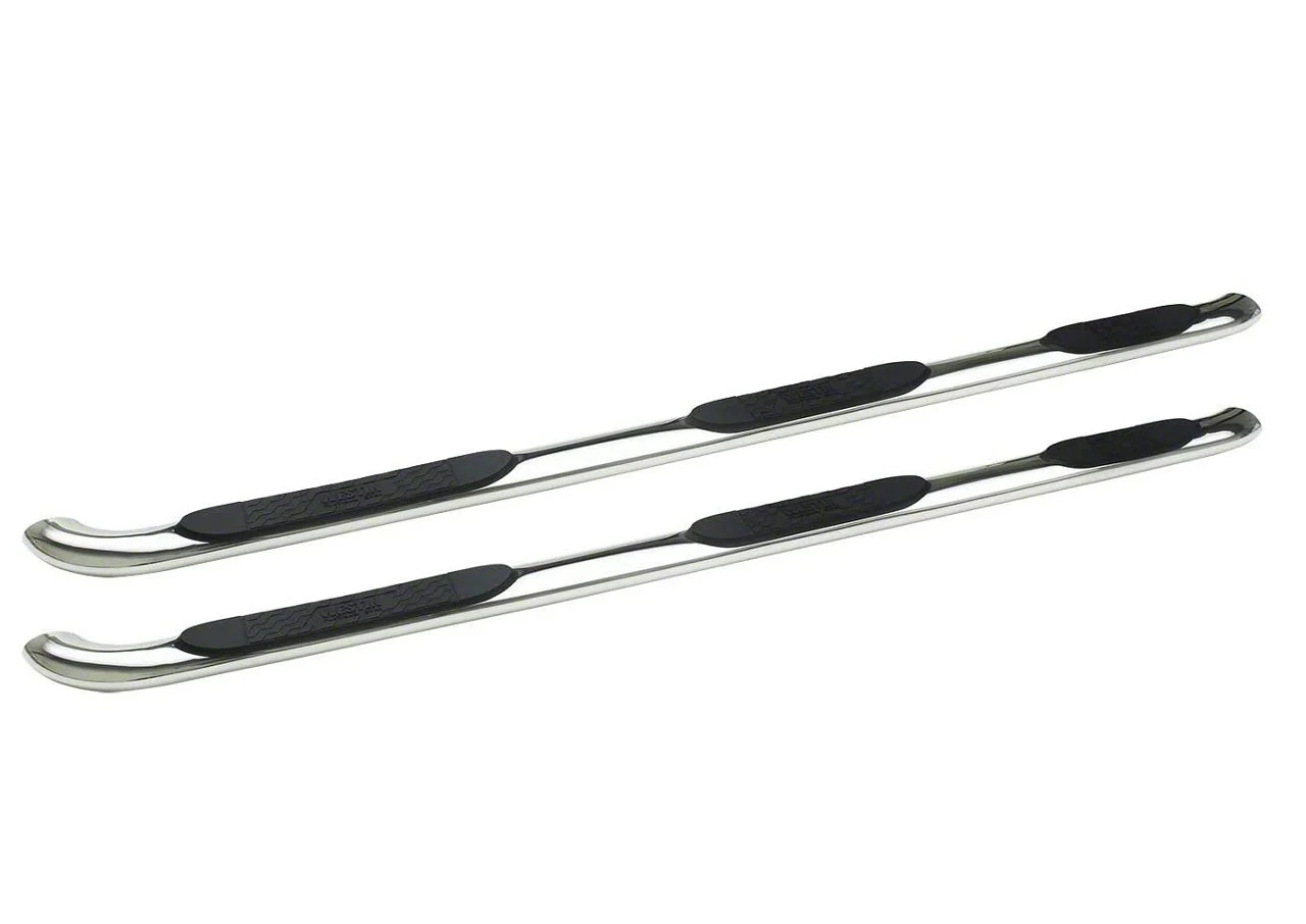 Westin Platinum 4-Inch Wheel-to-Wheel Oval Side Step Bars; Stainless Steel (15-19 Silverado 2500 HD Double Cab w/ 6.50-Foot Standard Box)