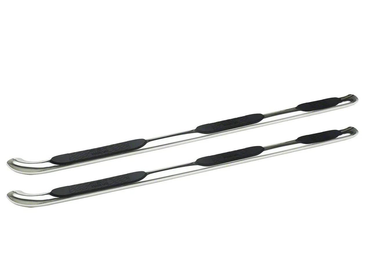 Westin Platinum 4-Inch Wheel-to-Wheel Oval Side Step Bars; Stainless Steel (15-19 Silverado 2500 HD Crew Cab w/ 8-Foot Long Box)