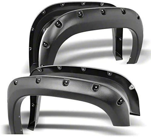 Pocket Style Fender Flares; Matte Black (15-19 Silverado 2500 HD)