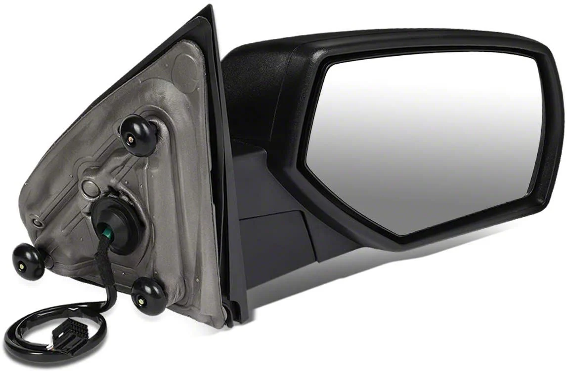 Powered Heated Towing Mirror; Passenger Side; Black (15-19 Silverado 2500 HD)