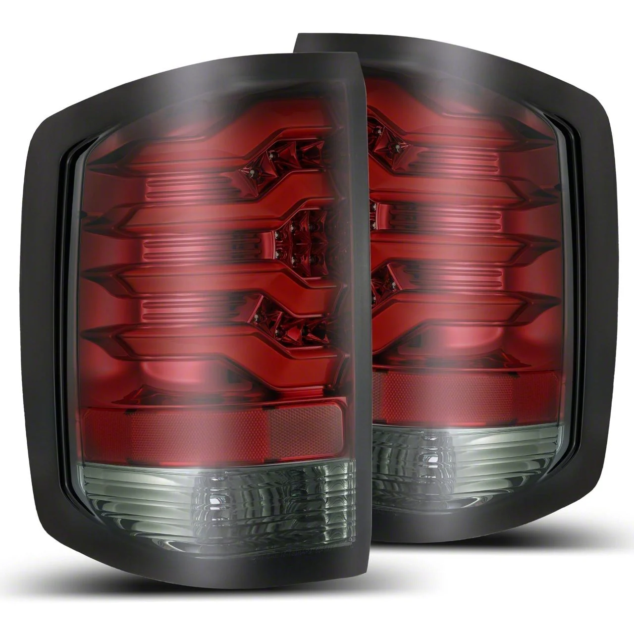 AlphaRex PRO-Series LED Tail Lights; Red Housing; Smoked Lens (15-19 Silverado 2500 HD w/ Factory Halogen Tail Lights)