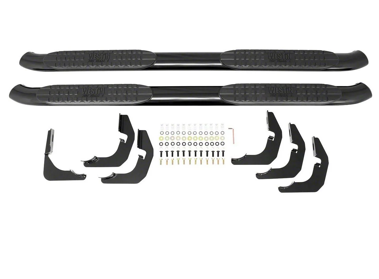 Westin Pro Traxx 4-Inch Oval Side Step Bars; Black (15-19 Silverado 2500 HD Double Cab)