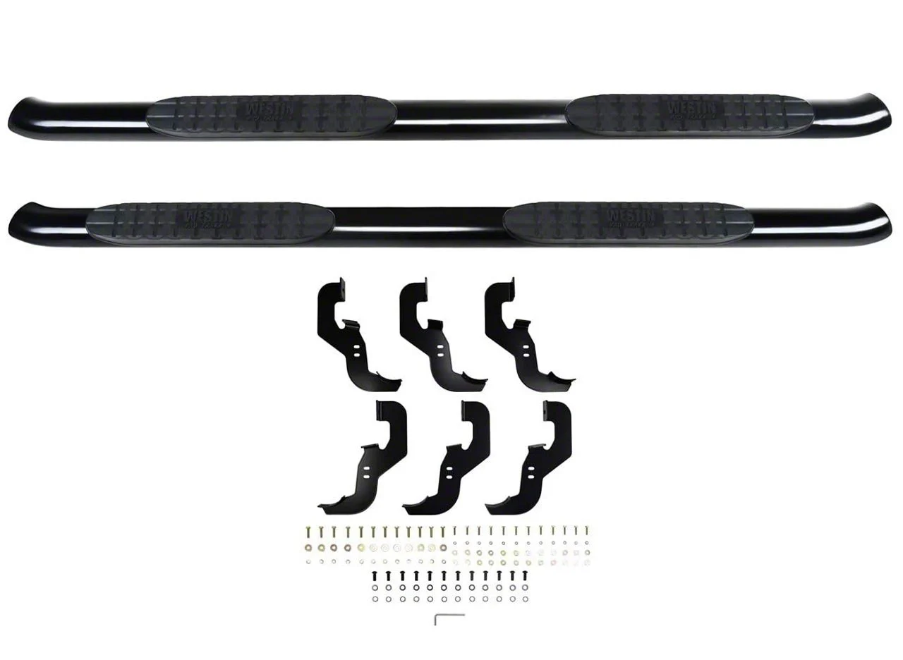 Westin Pro Traxx 4-Inch Oval Side Step Bars; Black (20-26 Silverado 2500 HD Crew Cab)
