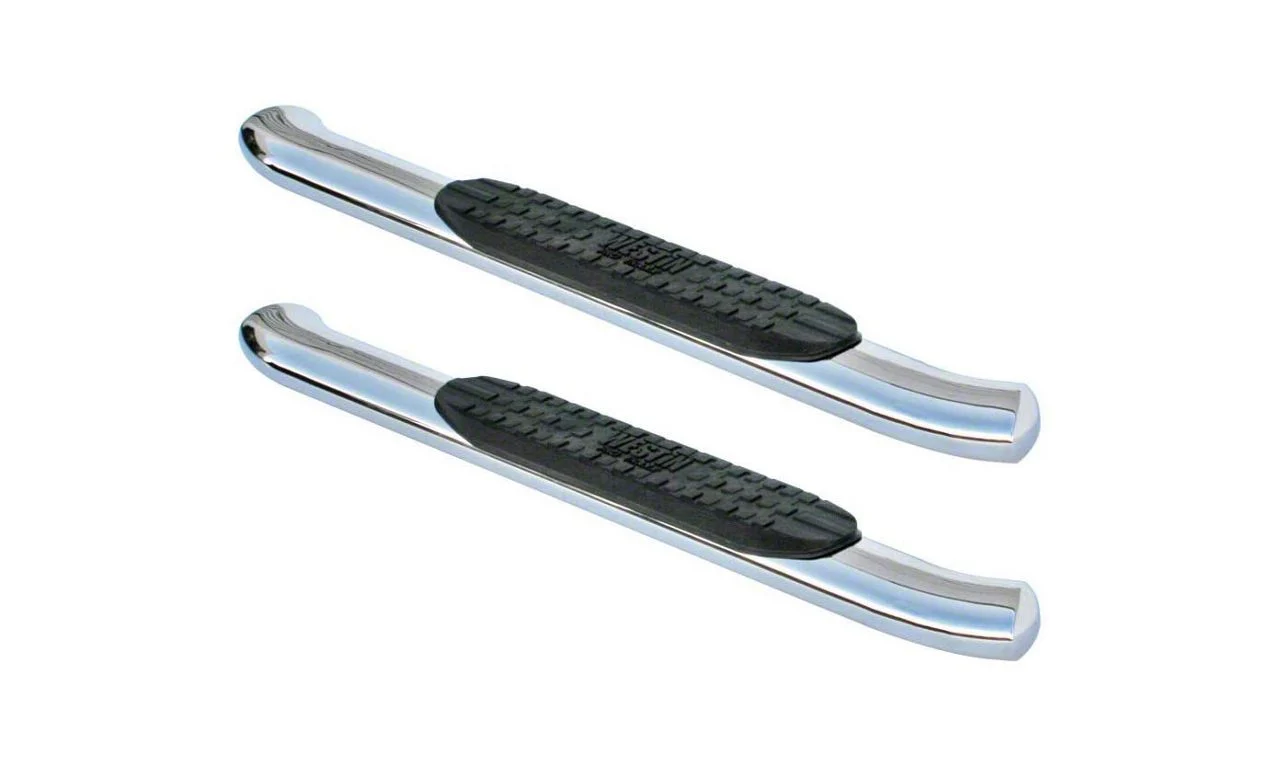 Westin Pro Traxx 4-Inch Oval Side Step Bars; Stainless Steel (15-19 6.6L Duramax Silverado 2500 HD Regular Cab)
