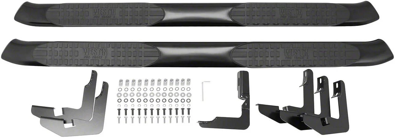 Westin Pro Traxx 5-Inch Oval Side Step Bars; Black (15-19 Silverado 2500 HD Double Cab)
