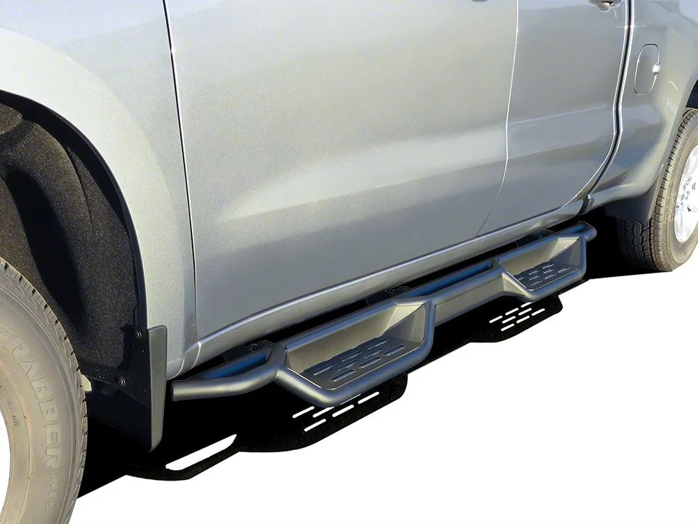 Round Tube Drop Style Nerf Side Step Bars; Black (20-26 Silverado 2500 HD Double Cab)