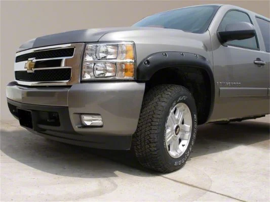 Ruff Riderz Fender Flares; Smooth Black (07-14 Silverado 2500 HD SRW)