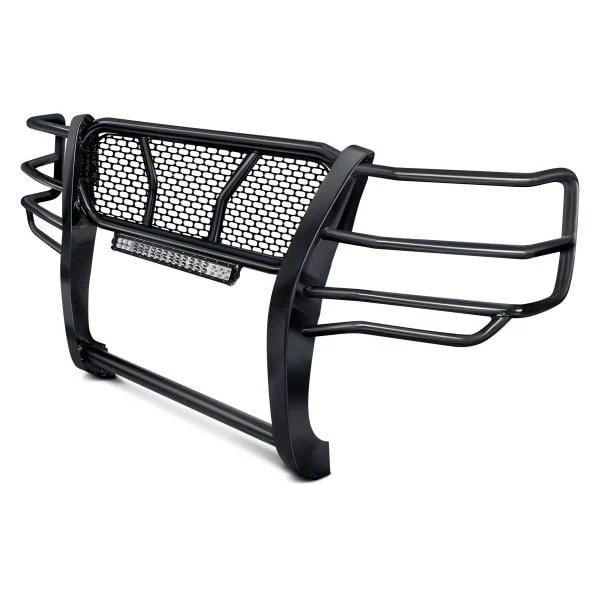 Rugged Heavy Duty Grille Guard with 20-Inch LED Light Bar; Black (11-14 Silverado 2500 HD)