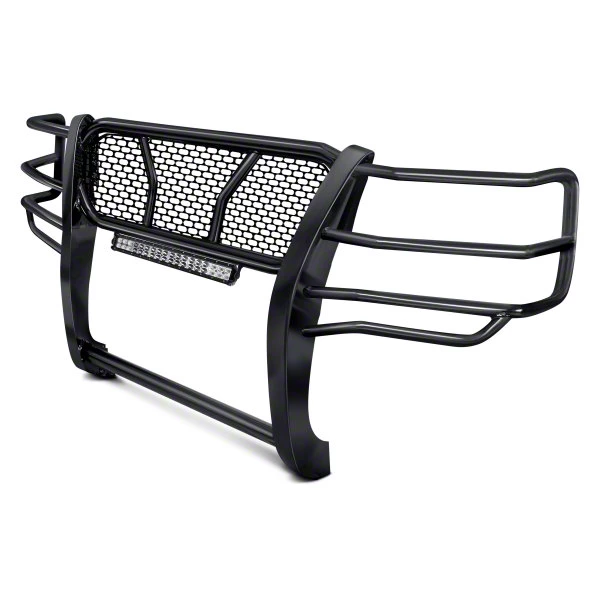 Rugged Heavy Duty Grille Guard with 20-Inch LED Light Bar; Black (20-26 Silverado 2500 HD)