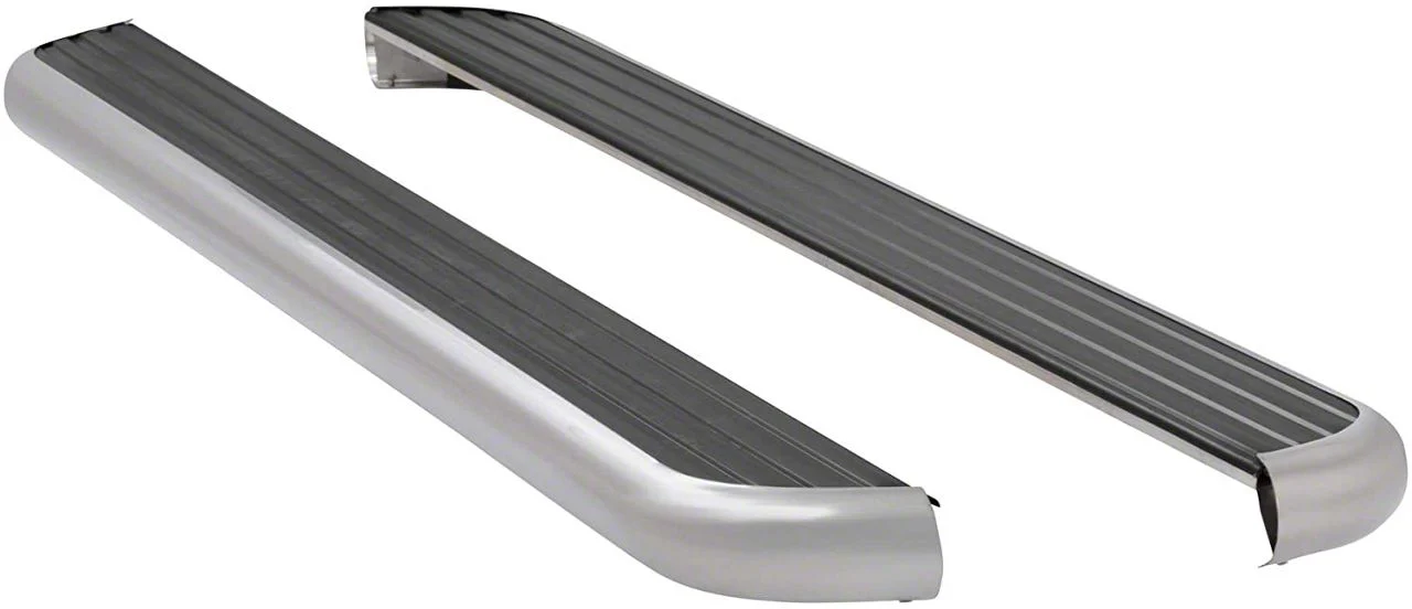 MegaStep 6.50-Inch Wheel-to-Wheel Running Boards; Rocker Mount; Polished Stainless (07-13 6.0L Silverado 2500 HD Extended Cab w/ 6.50-Foot Standard Box)
