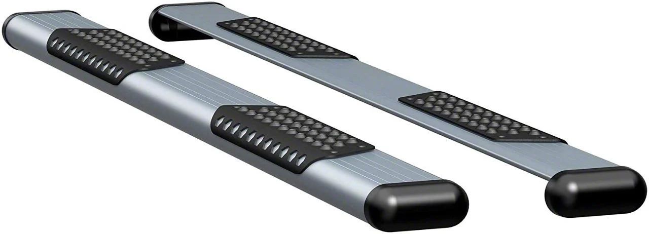 O-Mega II 6-Inch Oval Side Step Bars; Rocker Mount; Silver (07-13 6.0L Silverado 2500 HD Extended Cab)