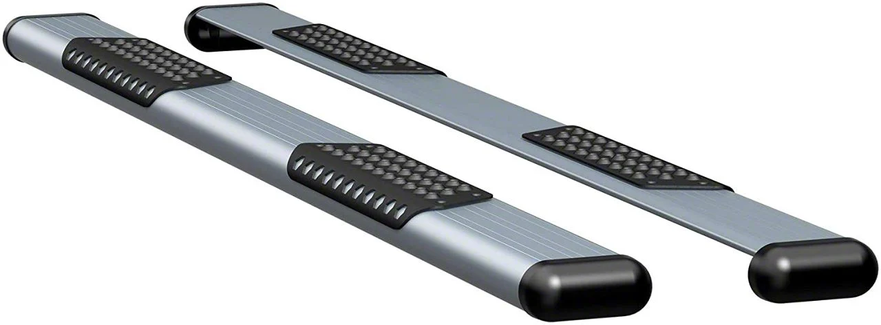 O-Mega II 6-Inch Wheel-to-Wheel Oval Side Step Bars; Silver (15-19 Silverado 2500 HD Regular Cab w/ 8-Foot Long Box)