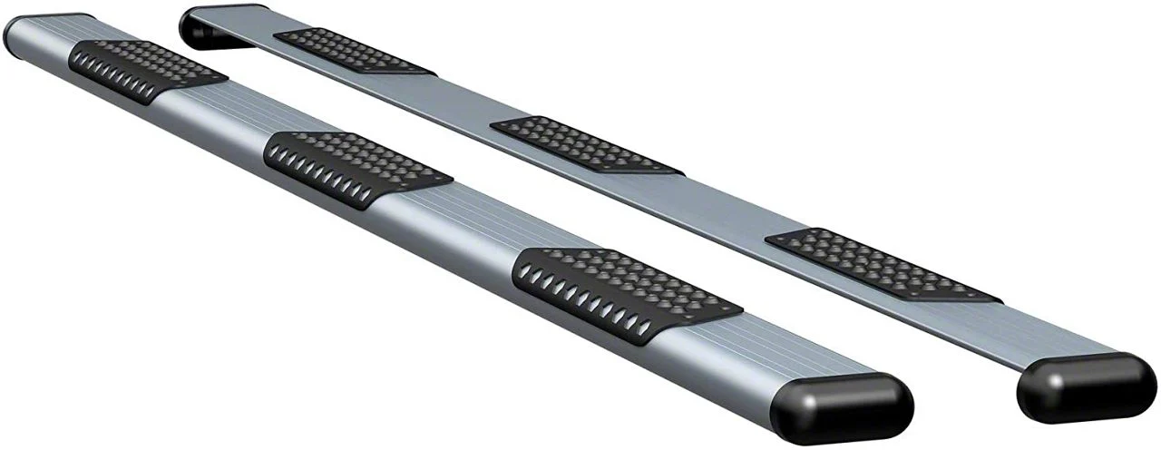 O-Mega II 6-Inch Wheel-to-Wheel Oval Side Step Bars; Silver (07-14 6.0L Silverado 2500 HD Crew Cab w/ 8-Foot Long Box)