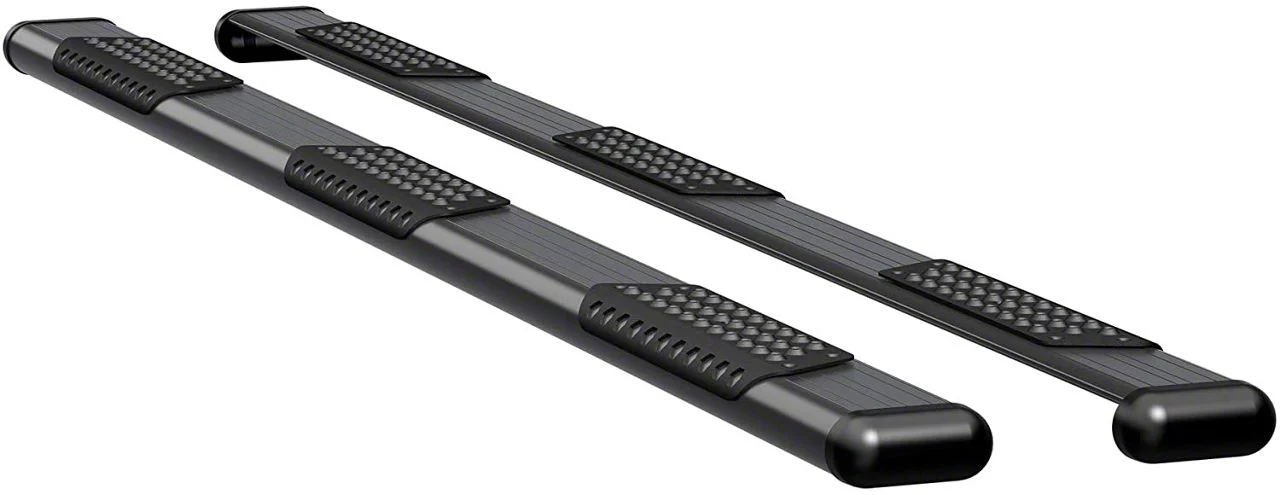 O-Mega II 6-Inch Wheel-to-Wheel Oval Side Step Bars; Rocker Mount; Textured Black (15-19 6.0L Silverado 2500 HD Double Cab w/ 8-Foot Long Box, Crew Cab w/ 6.50-Foot Standard Box)