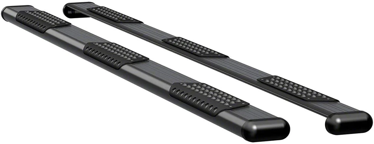 O-Mega II 6-Inch Wheel-to-Wheel Oval Side Step Bars; Textured Black (15-19 Silverado 2500 HD Double Cab w/ 8-Foot Long Box, Crew Cab w/ 6.50-Foot Standard Box)