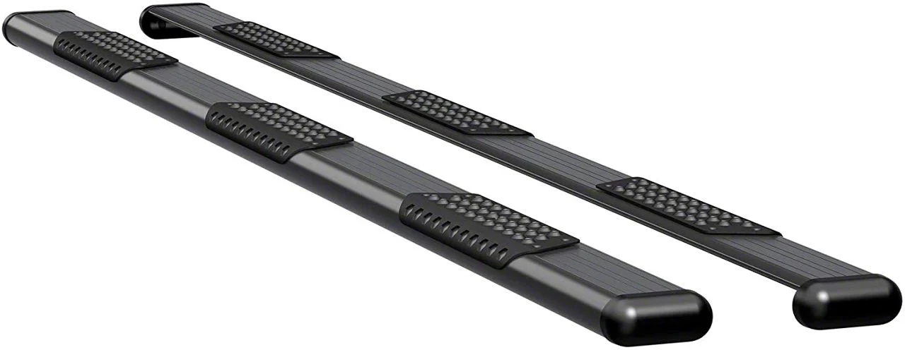 O-Mega II 6-Inch Wheel-to-Wheel Oval Side Step Bars; Textured Black (15-18 6.0L Silverado 2500 HD Crew Cab w/ 8-Foot Long Box)