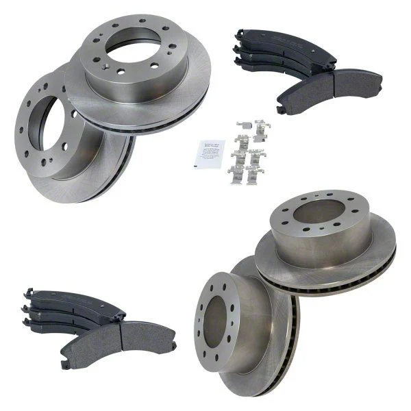 Semi-Metallic 8-Lug Brake Rotor and Pad Kit; Front and Rear (12-19 Silverado 2500 HD)
