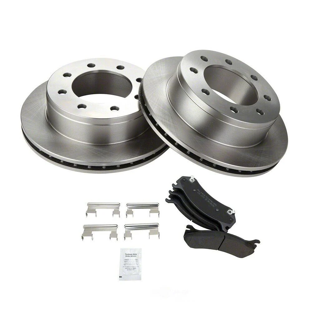 Semi-Metallic 8-Lug Brake Rotor and Pad Kit; Rear (07-10 Silverado 2500 HD)