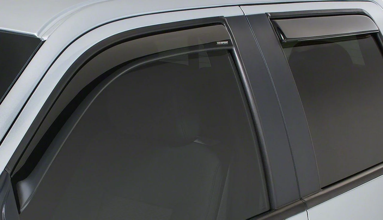 Snap-Inz In-Channel Sidewind Deflectors; Front and Rear; Smoke (15-19 Silverado 2500 HD Crew Cab)