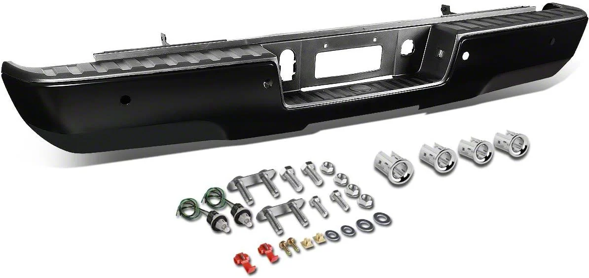 Step Bumper; Rear; With Parking Distance Sensor Hole; Black (14-16 Silverado 2500 HD)
