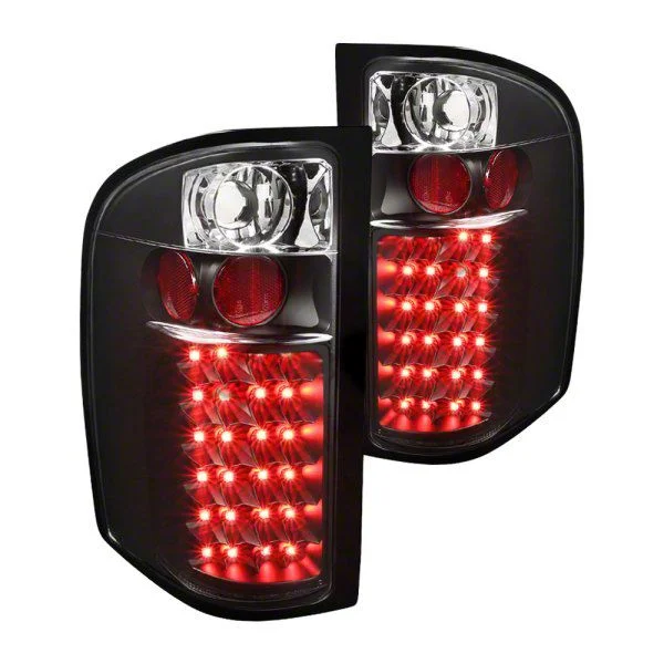 V2 LED Tail Lights; Matte Black Housing; Clear Lens (07-14 Silverado 2500 HD)