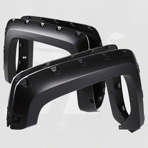 Terrain Fender Flares; Smooth Matte Black (15-19 Silverado 2500 HD SRW w/ 6.50-Foot Standard & 8-Foot Long Box)