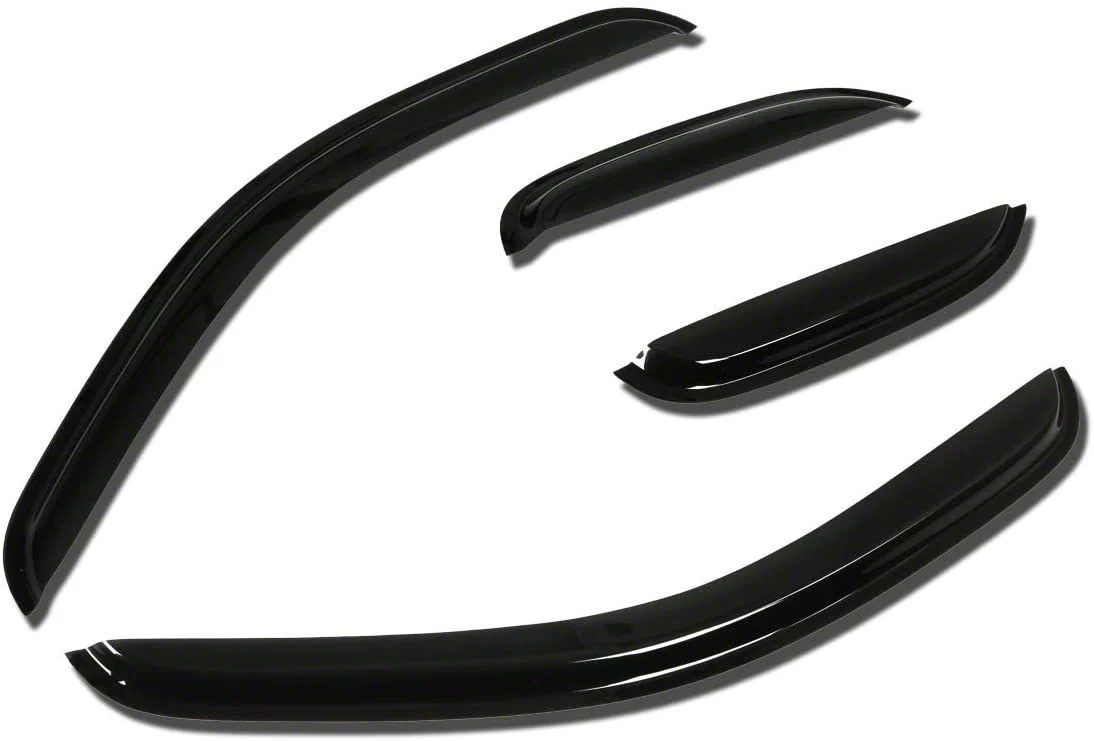 Window Visors; Dark Smoke; Front and Rear (07-14 Silverado 2500 HD Extended Cab)