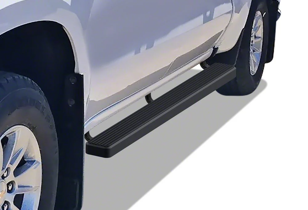 4-Inch iStep Running Boards; Black (20-26 Silverado 3500 HD Double Cab)