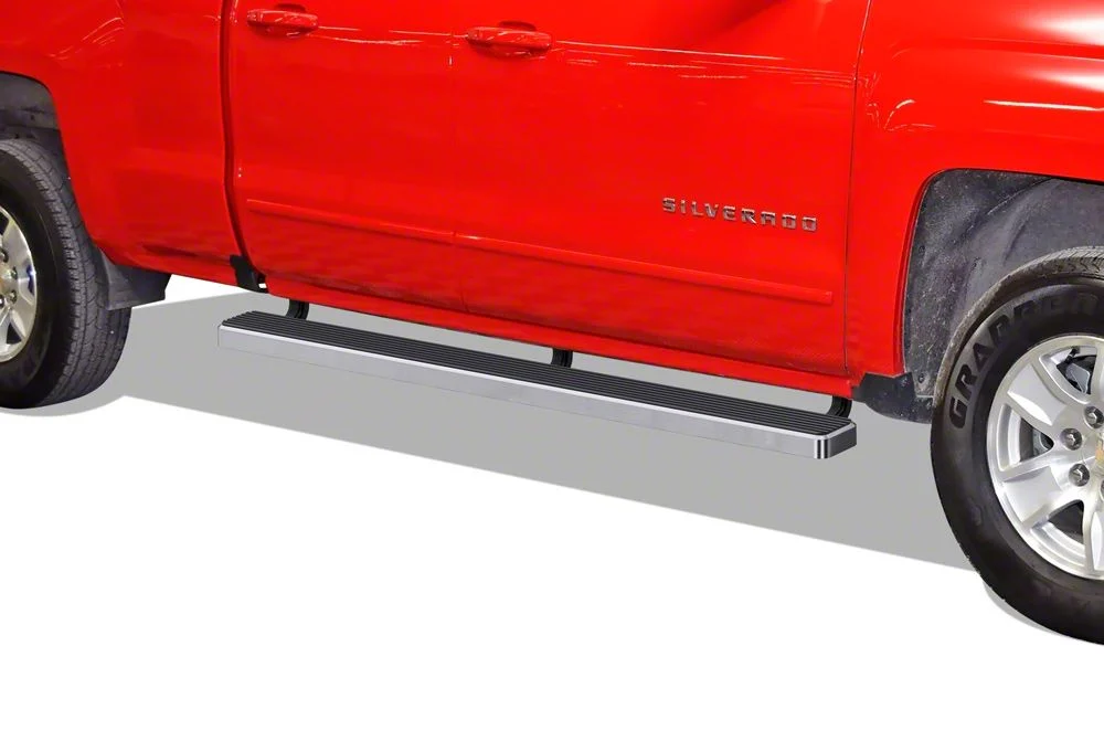 5-Inch iStep Running Boards; Hairline Silver (20-26 Silverado 3500 HD Double Cab)