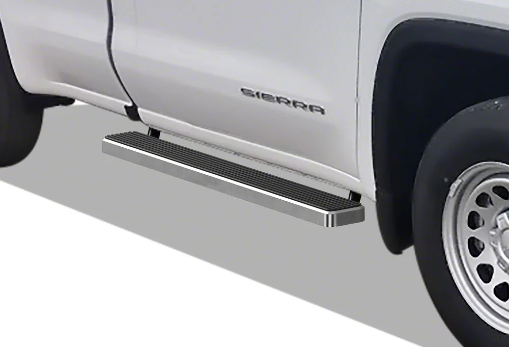 5-Inch iStep Running Boards; Hairline Silver (20-26 Silverado 3500 HD Regular Cab)