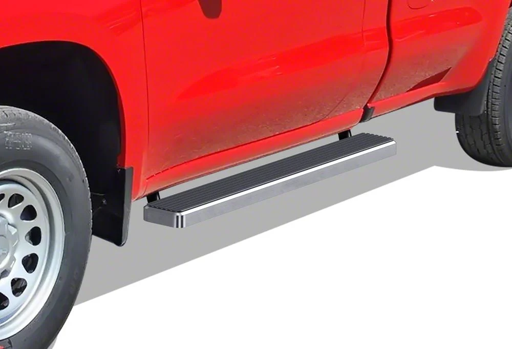 6-Inch iStep Running Boards; Hairline Silver (20-26 Silverado 3500 HD Regular Cab)