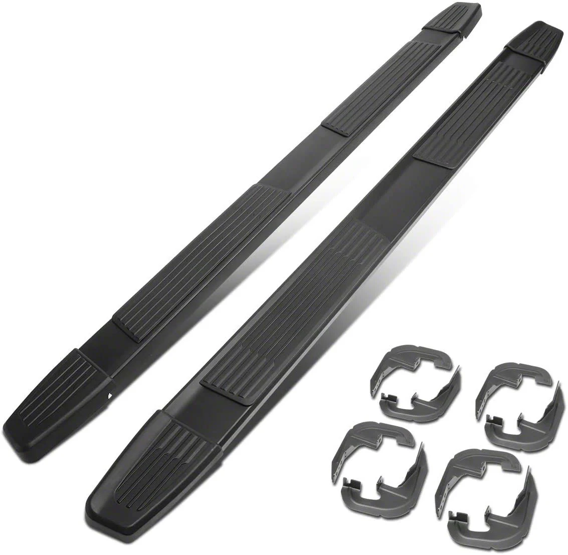 6-Inch Running Boards; Black (07-19 Silverado 3500 HD Crew Cab)